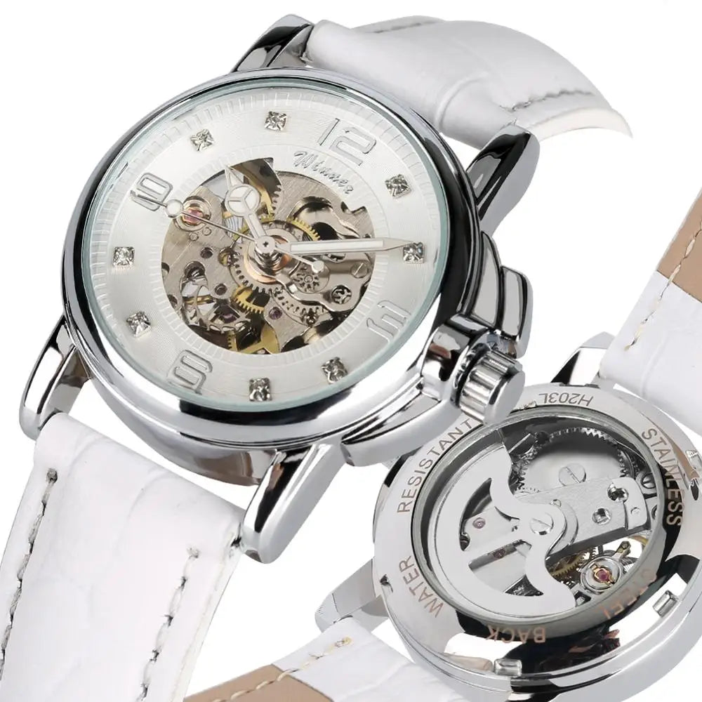 Women's Automatic Mechanical Watch Skeletons Wristwatch Hollow Out Automatic-self-winding