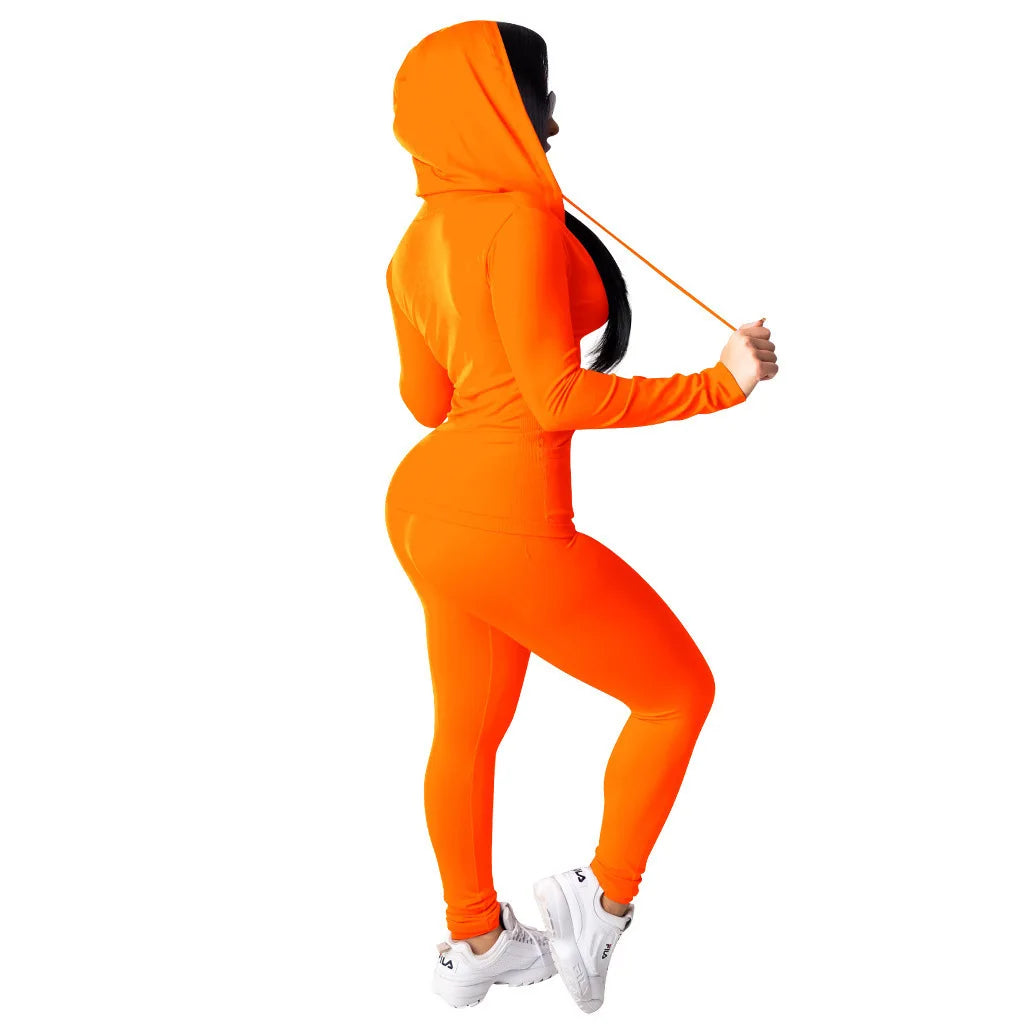 2pcs Jogging Suits For Women Running Sets Casual Hoodies Zipper Top Sweat Pants Tracksuit Jogger Suits Female Sportswear