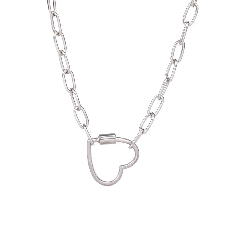 Necklace For Women Punk thick chain necklace zircon spiral Clasps pendant necklace