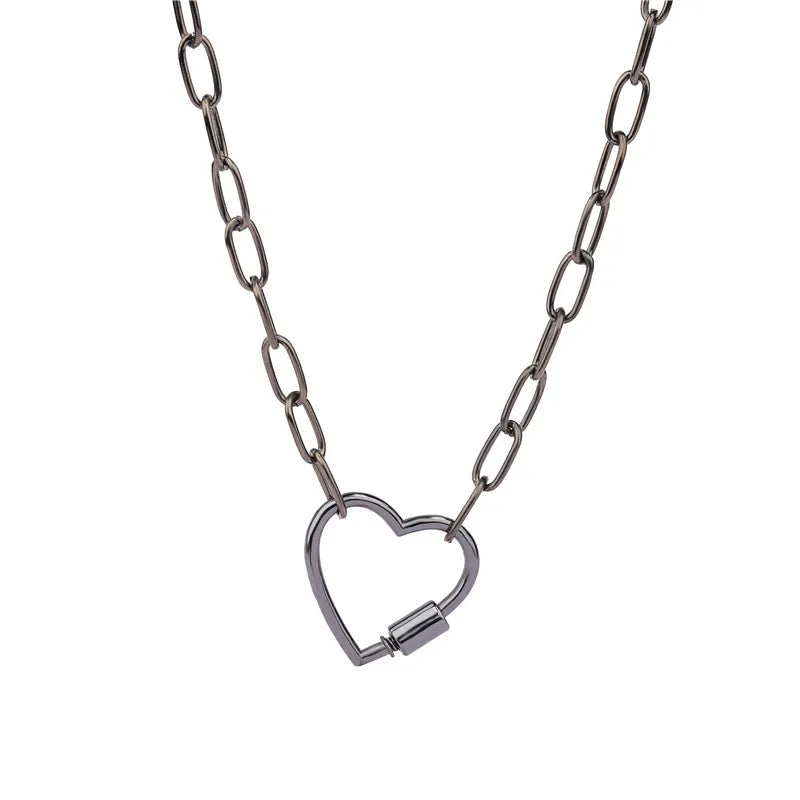 Necklace For Women Punk thick chain necklace zircon spiral Clasps pendant necklace