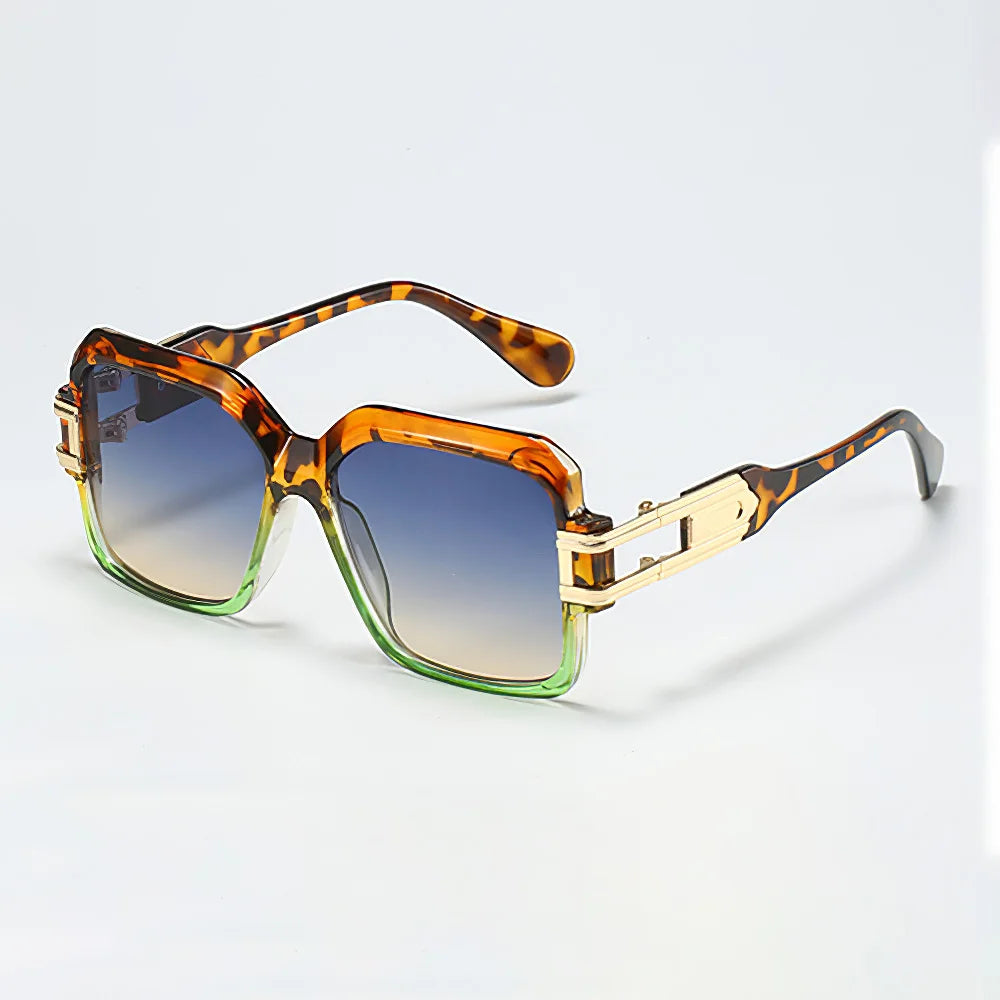 Vintage Sunglasses for Women Leopard Patterned Square Glasses with Brown Golden Accents Sunglasses Women Glasses Women