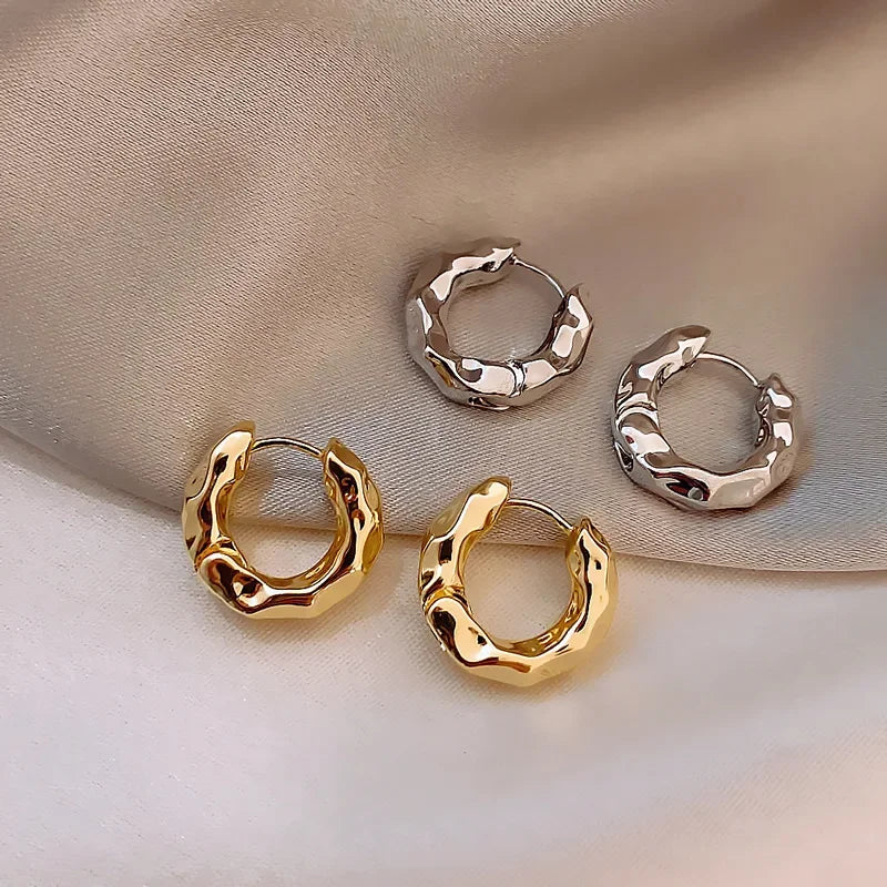 Trendy 925 Sterling Silver Circle Earrings for Women Real Silver Ear Hoop Earrings