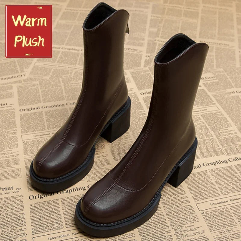 High Heel Women Ankle Boots Fashion High Quality Platform Comfort Women Waterproof Boots