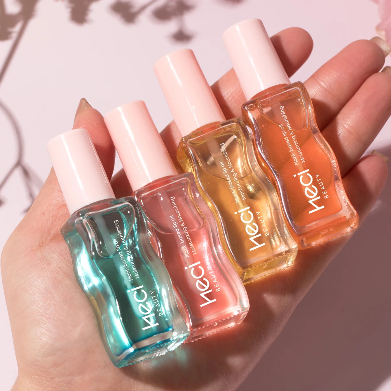 4pcs Fruity Tinted Lip Oil, Moisturizing Jelly Lip Gloss Mirror Shine Glass-Look Lips