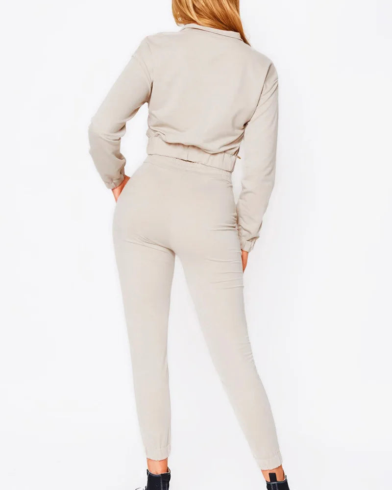2024 Sportsuits for Women Two Piece Suits Solid Sweatshirts Long Pants Fashion Sets Casual Zipper Tracksuits S-2XL