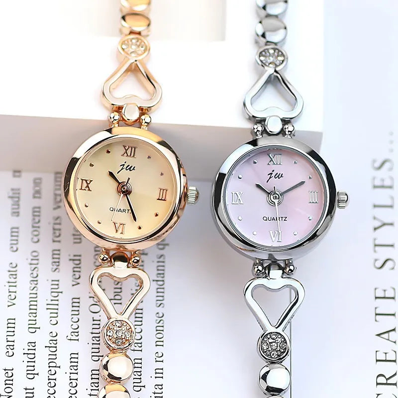 Women's Watch Small Dial Silver Quartz Luxury Vintage Ladies Dress Bracelet Watches