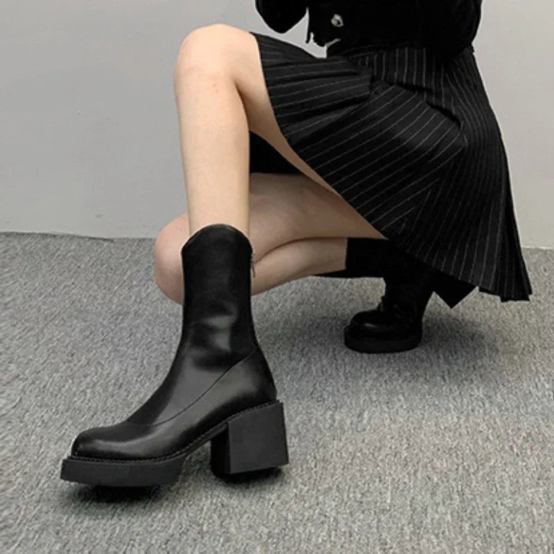 High Heel Women Ankle Boots Fashion High Quality Platform Comfort Women Waterproof Boots