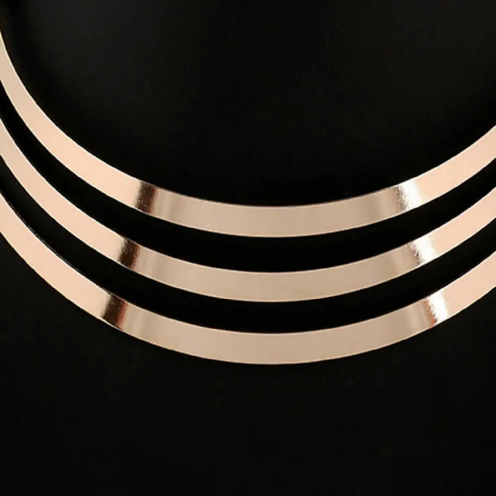 Layered Necklace For Women Unique Design Waterproof Alloy Exaggerated Layered Necklace