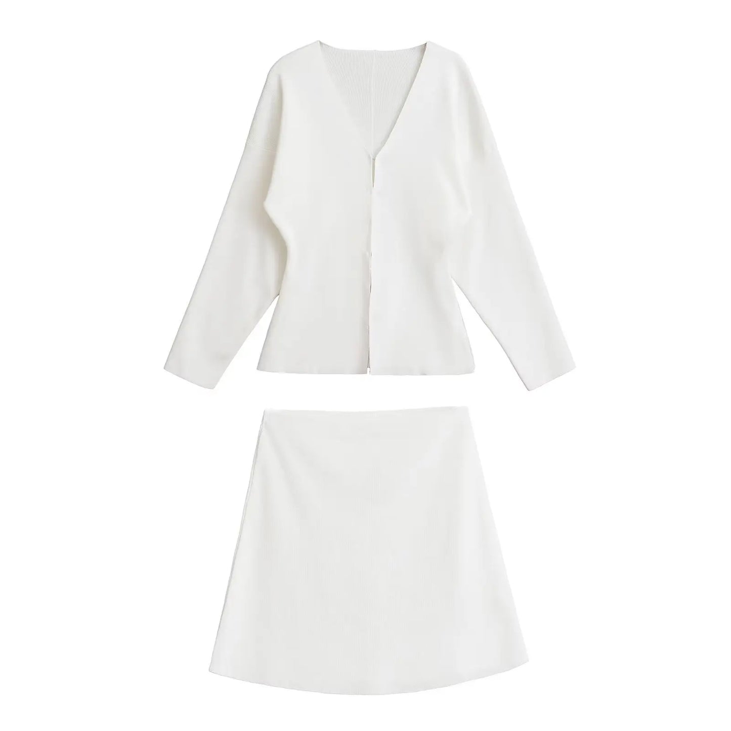TRAFSHE Women Knit Mini Skirt Sets For Women 2 Pieces Knit Coat Women Suits Women Outfit Streetwear Clothing
