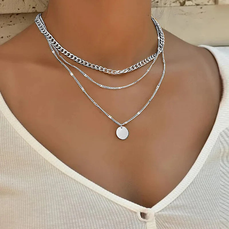 Vintage Necklace Women's Jewelry Layered Accessories Fashion Pendant