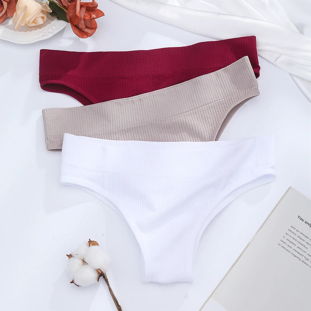 Women Brazilian Panties Cotton Underwear S-L Comfortable Underpants Low-Rise T-Back Panty