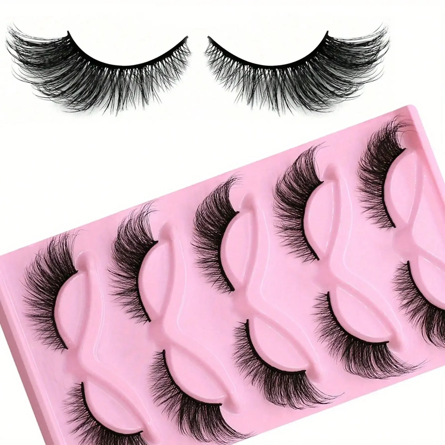 30Pairs/6Pack Cat Eye Lashes Long Lashes Cat Eye Look Wispy Lashes Eye End Elongated Strip Thick False Eyelashes
