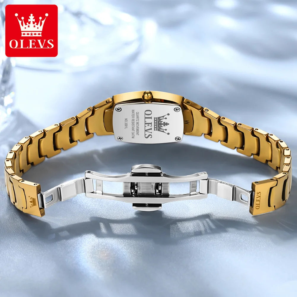 OLEVS 7006 Women's Watches Luxury Original Quartz Montres Femmes Waterproof Tungsten Steel Case Strap Luminous Date