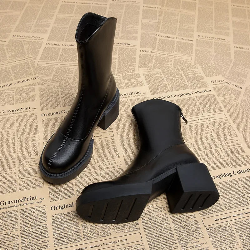 High Heel Women Ankle Boots Fashion High Quality Platform Comfort Women Waterproof Boots