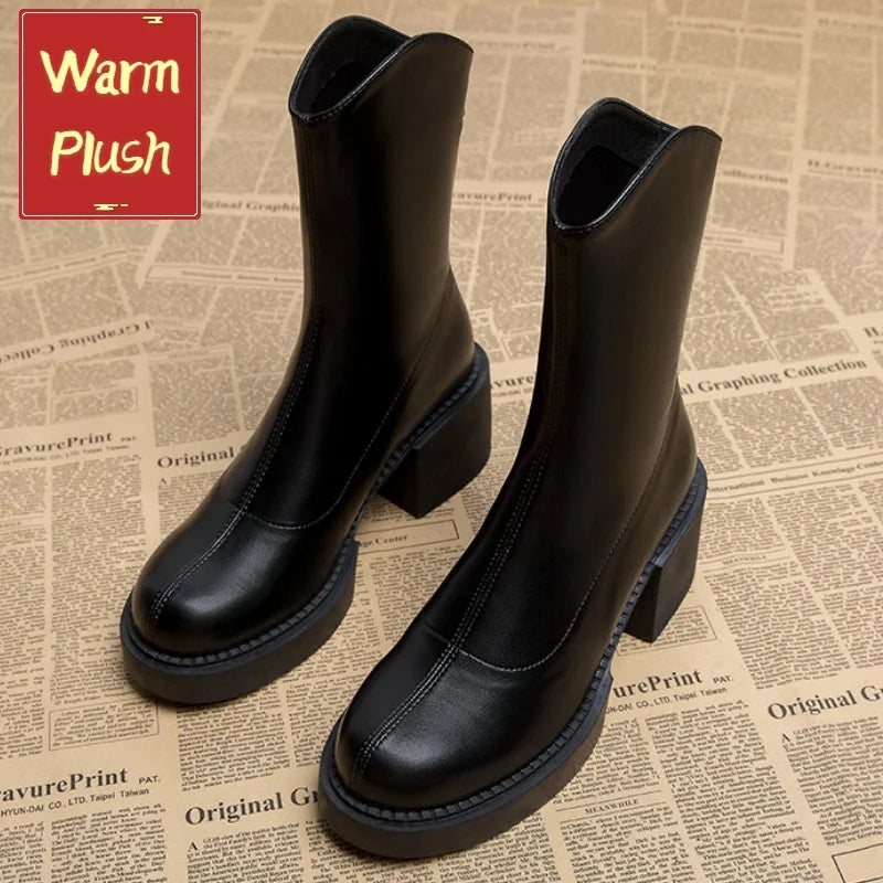 High Heel Women Ankle Boots Fashion High Quality Platform Comfort Women Waterproof Boots