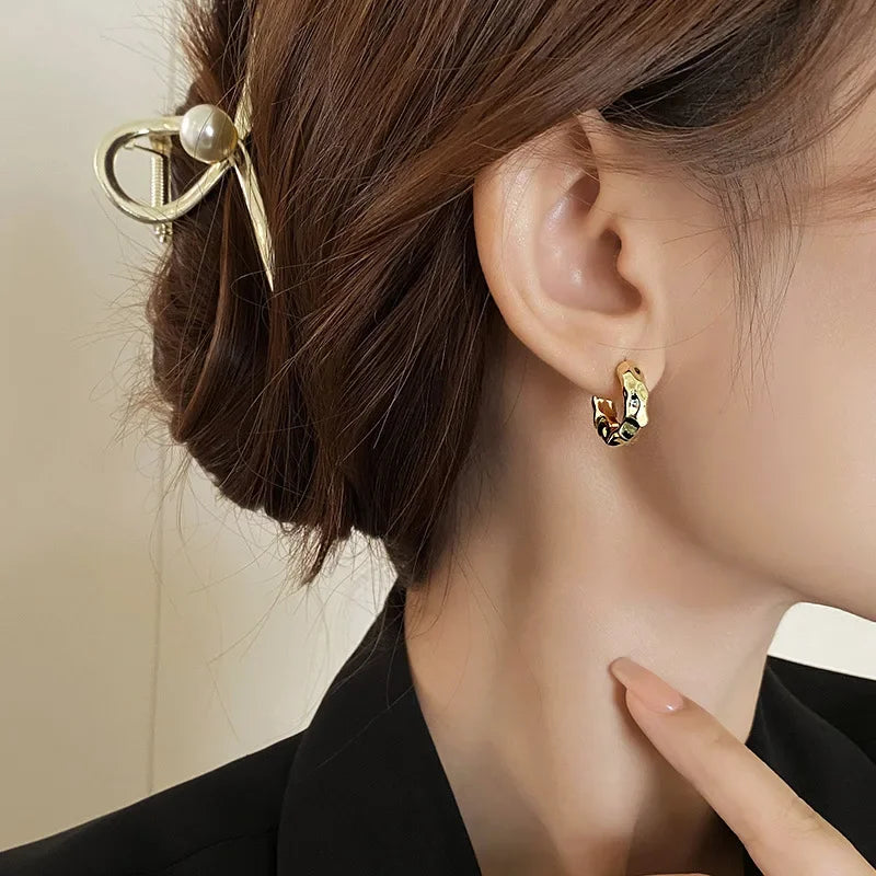 Trendy 925 Sterling Silver Circle Earrings for Women Real Silver Ear Hoop Earrings