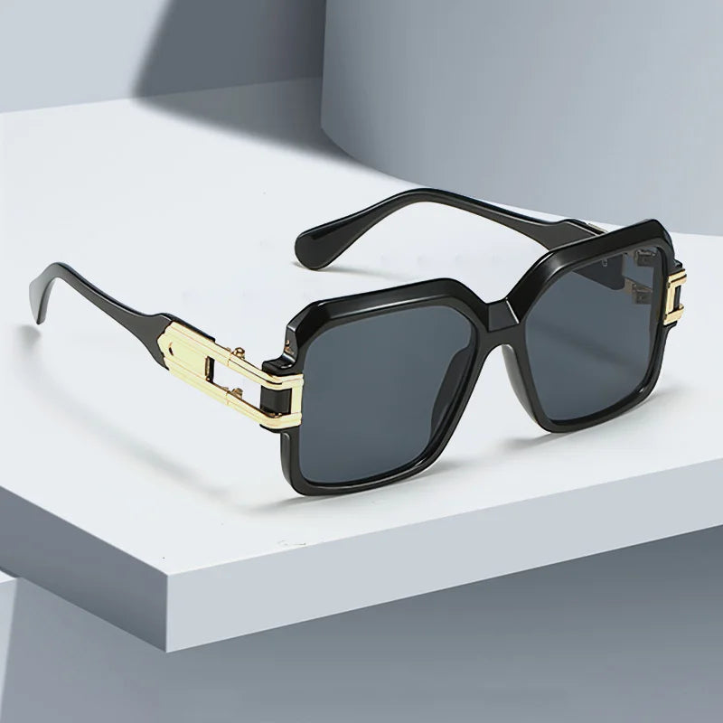 Vintage Sunglasses for Women Leopard Patterned Square Glasses with Brown Golden Accents Sunglasses Women Glasses Women