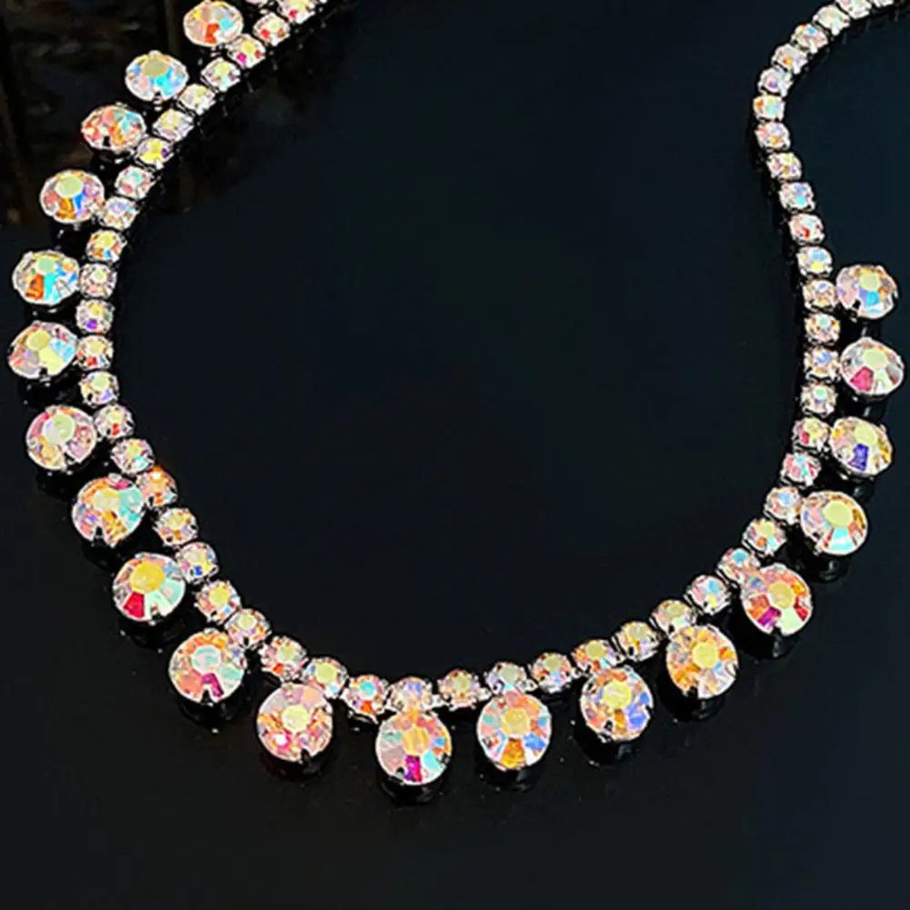 Flaring Rhinestone Necklace Clavicle Chain Women Jewelry Women Necklace ConciseChic Modern Graceful Women Choker Necklace