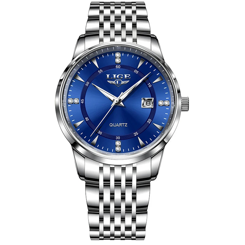 LIGE New Waterproof Watches Women's Bracelet Watch Top Brand Luxury Date Quartz Watch