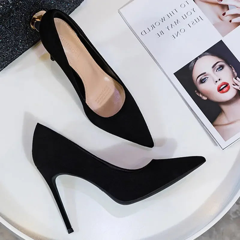 Women's Pumps Stiletto Heel Pointed Toe Elegant And Sexy Designer Black