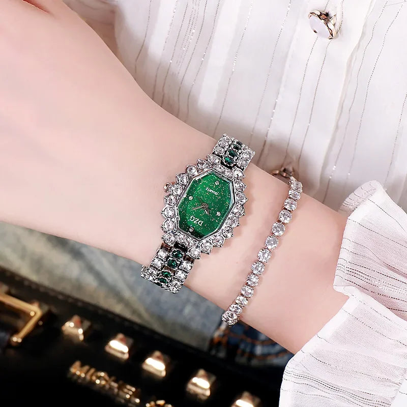 Women's Luxury Brands Watch Fashion Rhinestone Stainless Steel Quartz Ladies Wristwatches
