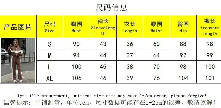 Women's Tracksuit Suit Autumn Fashion Warm Hoodie Sweatshirts Two Pieces Oversized Casual Zipper Coat Long Pant Sets 2-Pcs