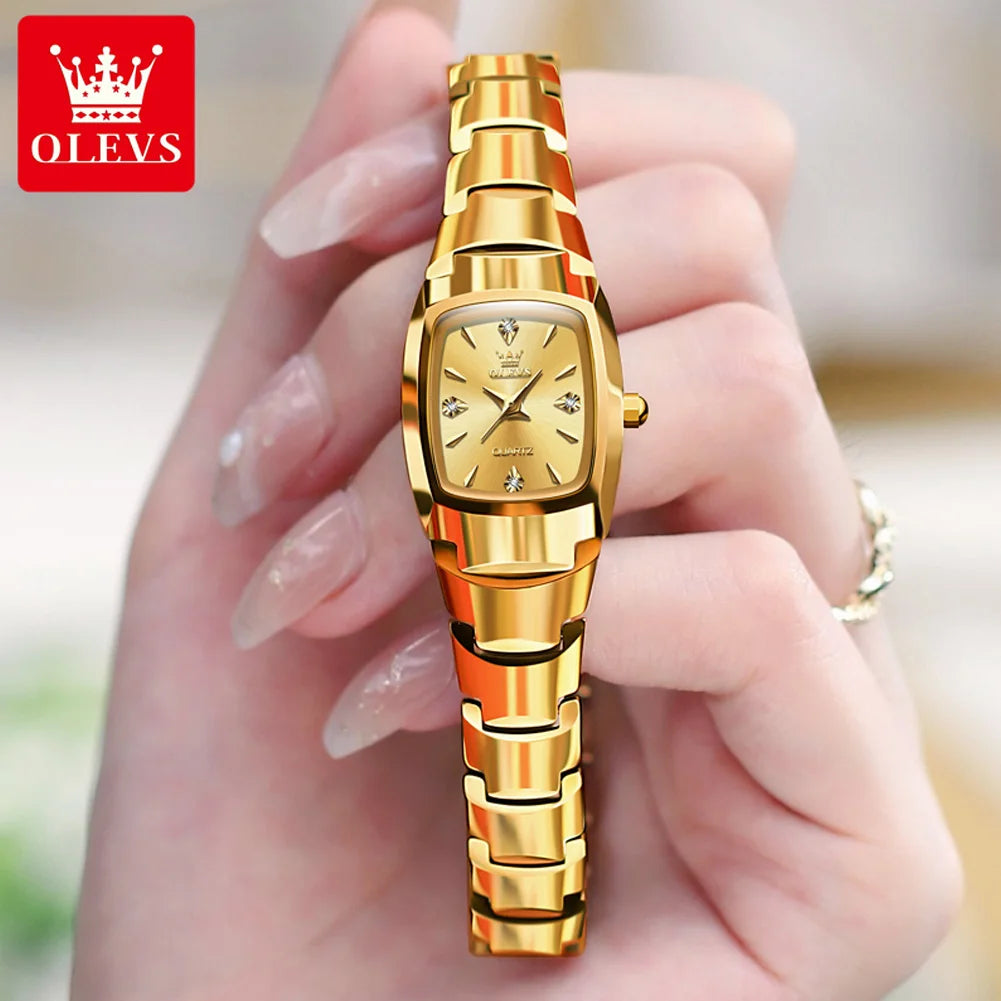 OLEVS 7006 Women's Watches Luxury Original Quartz Montres Femmes Waterproof Tungsten Steel Case Strap Luminous Date