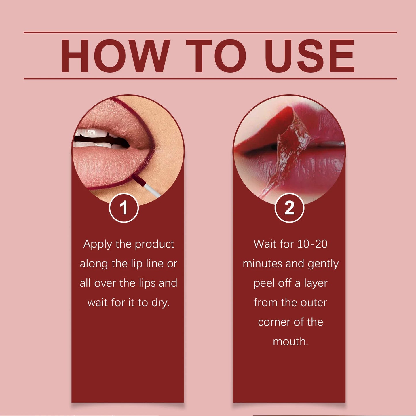 EELHOE 2 Colors Peel Off Lip Liner Easy Color Long Lasting Waterproof Non Stick Natural Tattoo Matte Makeup Hydrating Lip Gloss