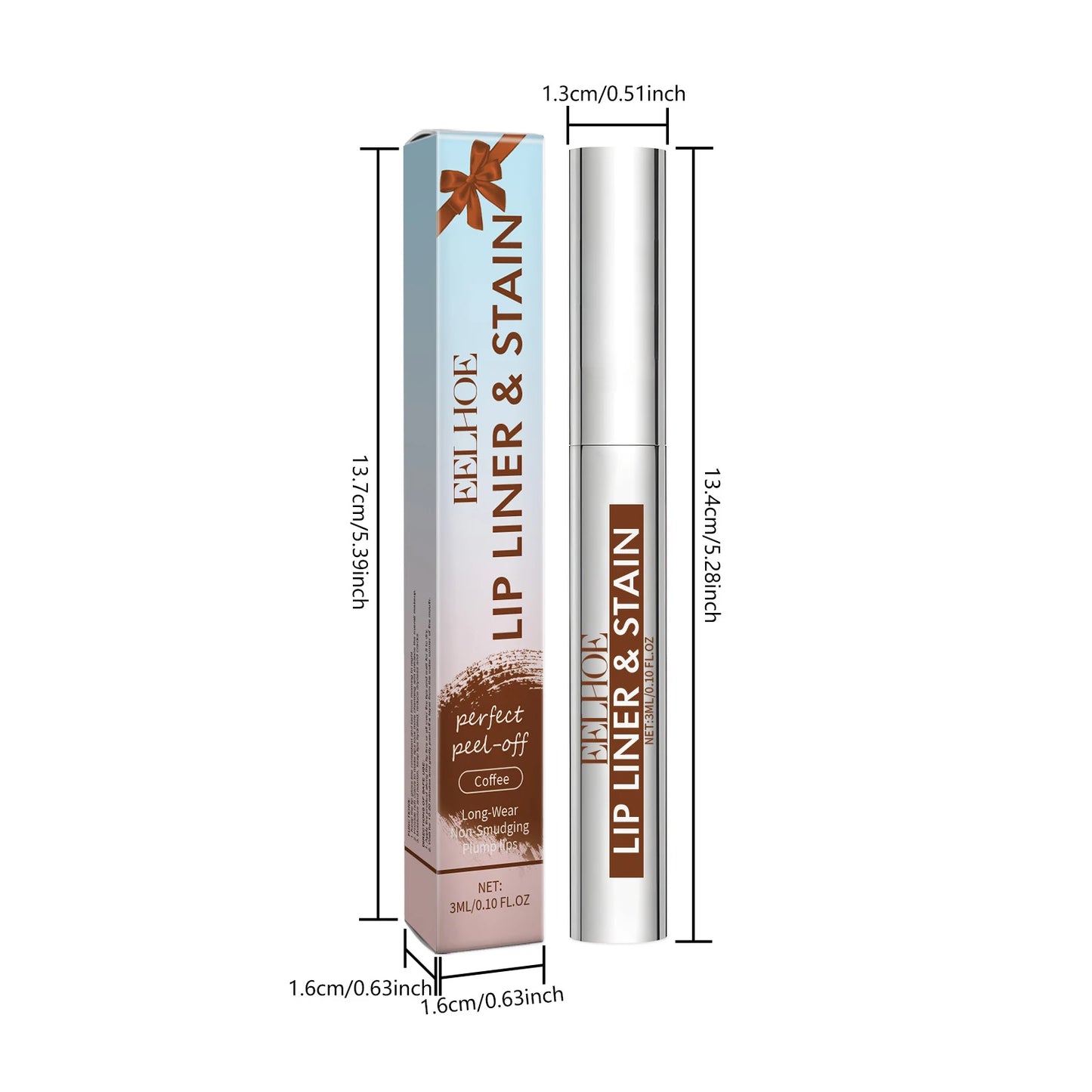 EELHOE 2 Colors Peel Off Lip Liner Easy Color Long Lasting Waterproof Non Stick Natural Tattoo Matte Makeup Hydrating Lip Gloss