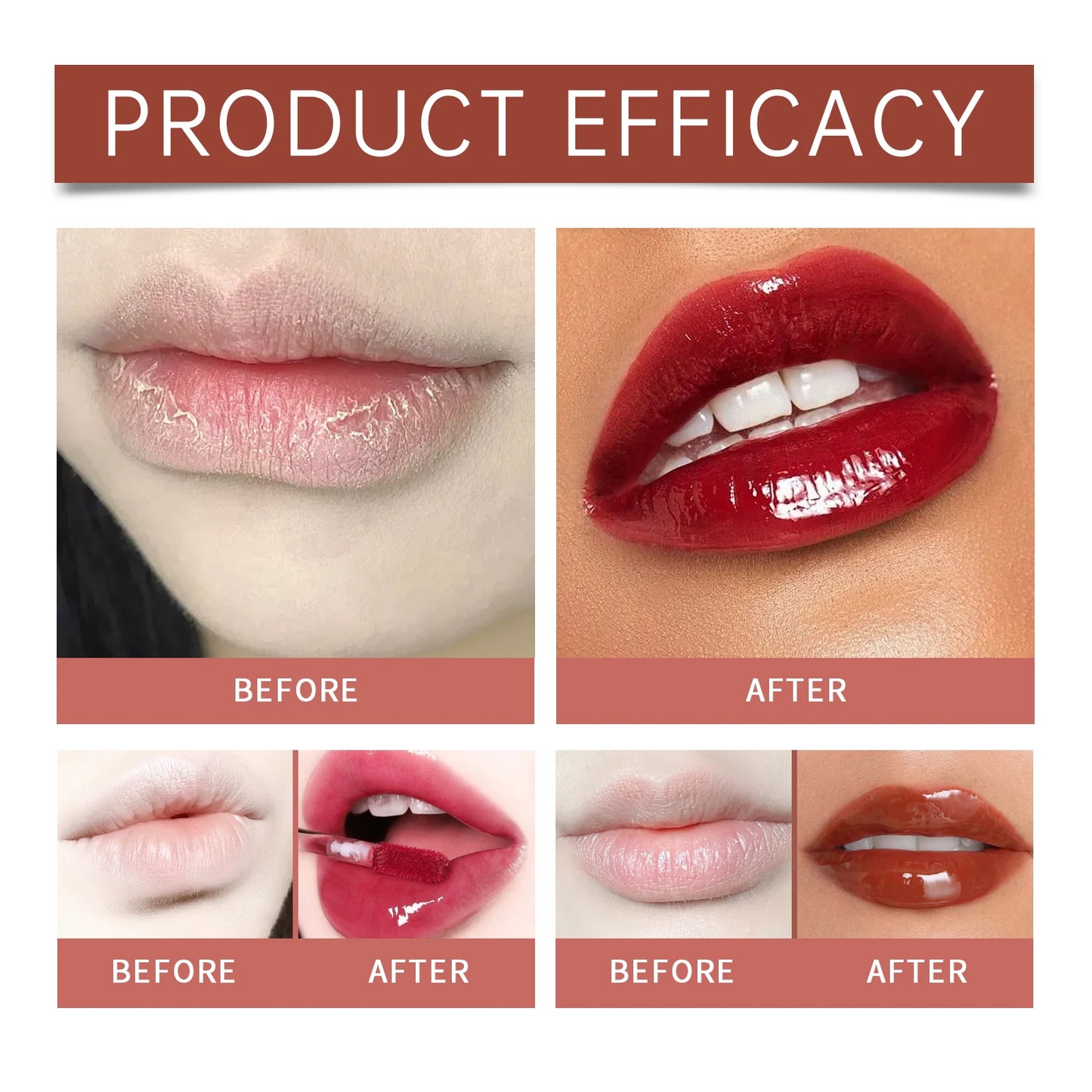 EELHOPE Lip Glaze Nourishing Lip Non-sticky Lasting Color Waterproof Moisturizing Remove Lip Lines