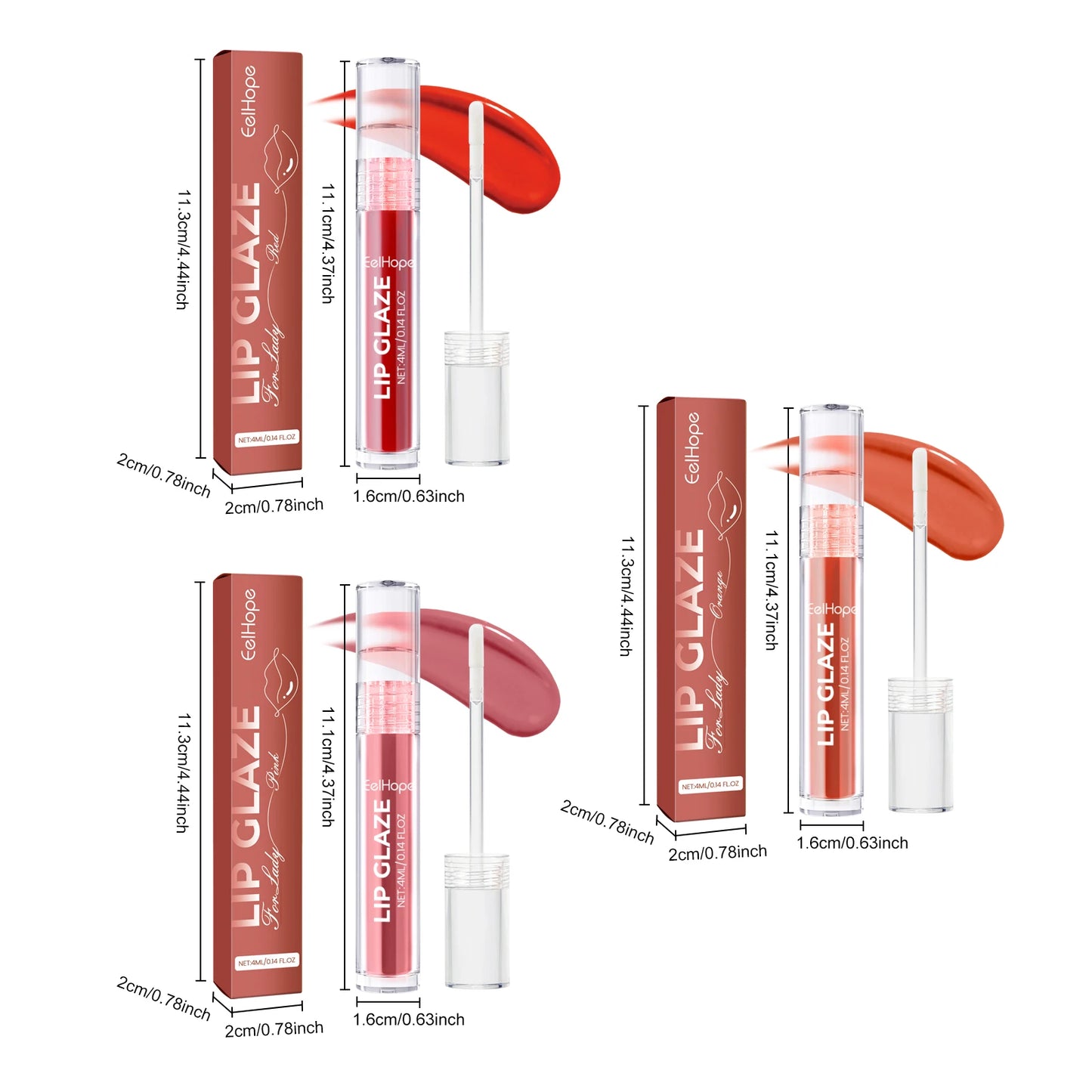 EELHOPE Lip Glaze Nourishing Lip Non-sticky Lasting Color Waterproof Moisturizing Remove Lip Lines
