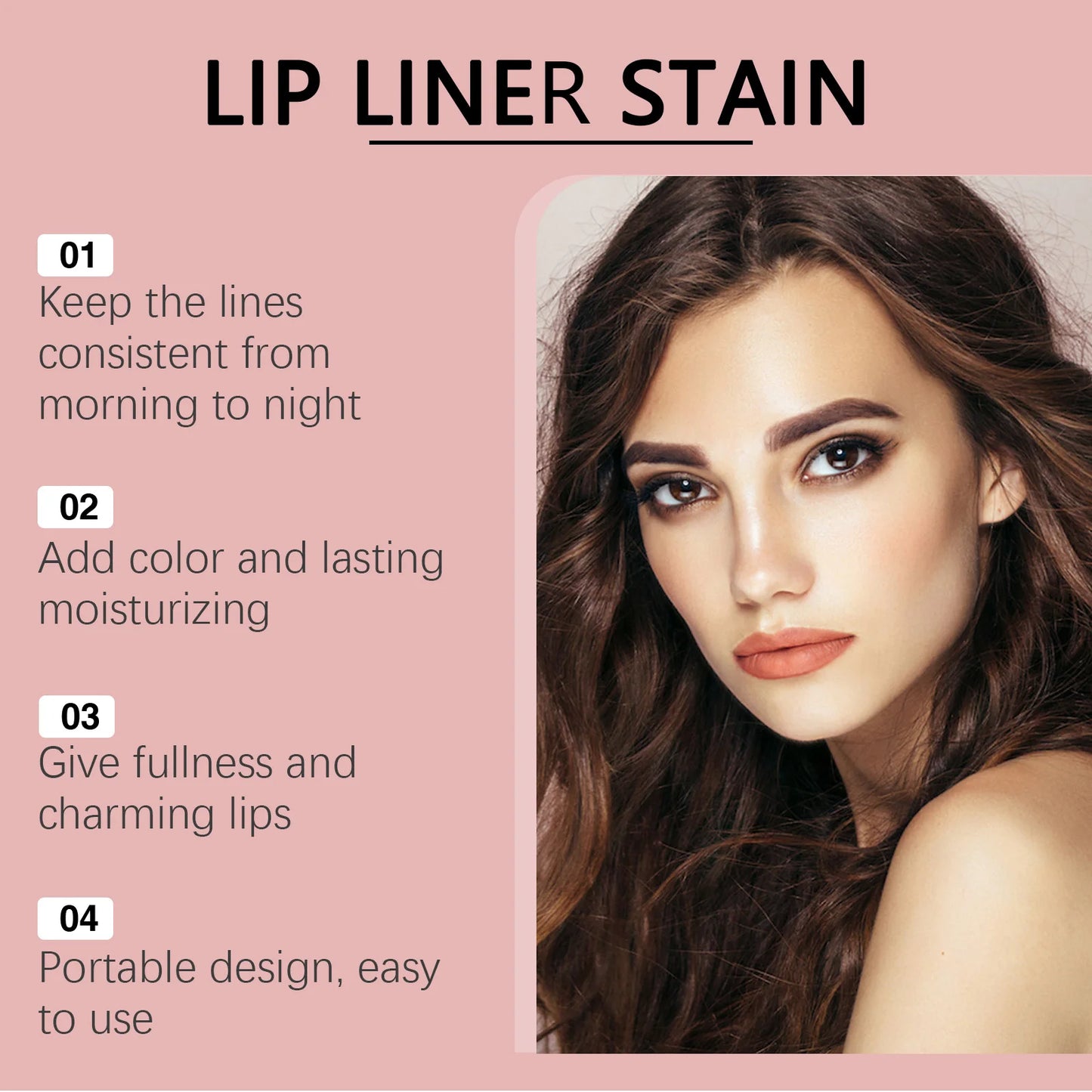 EELHOE 2 Colors Peel Off Lip Liner Easy Color Long Lasting Waterproof Non Stick Natural Tattoo Matte Makeup Hydrating Lip Gloss