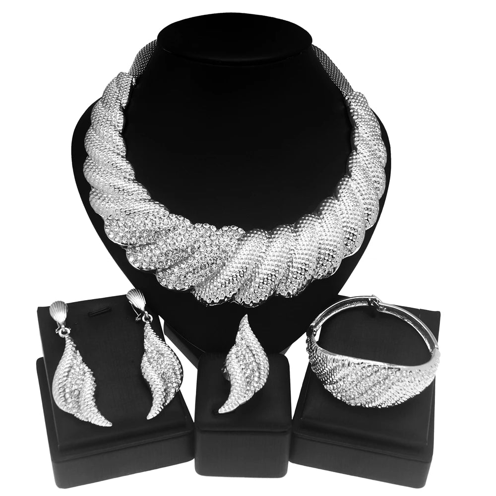 Necklace For Women Big Jewelry Set Dubai Luxury Gold Plated Bracelet