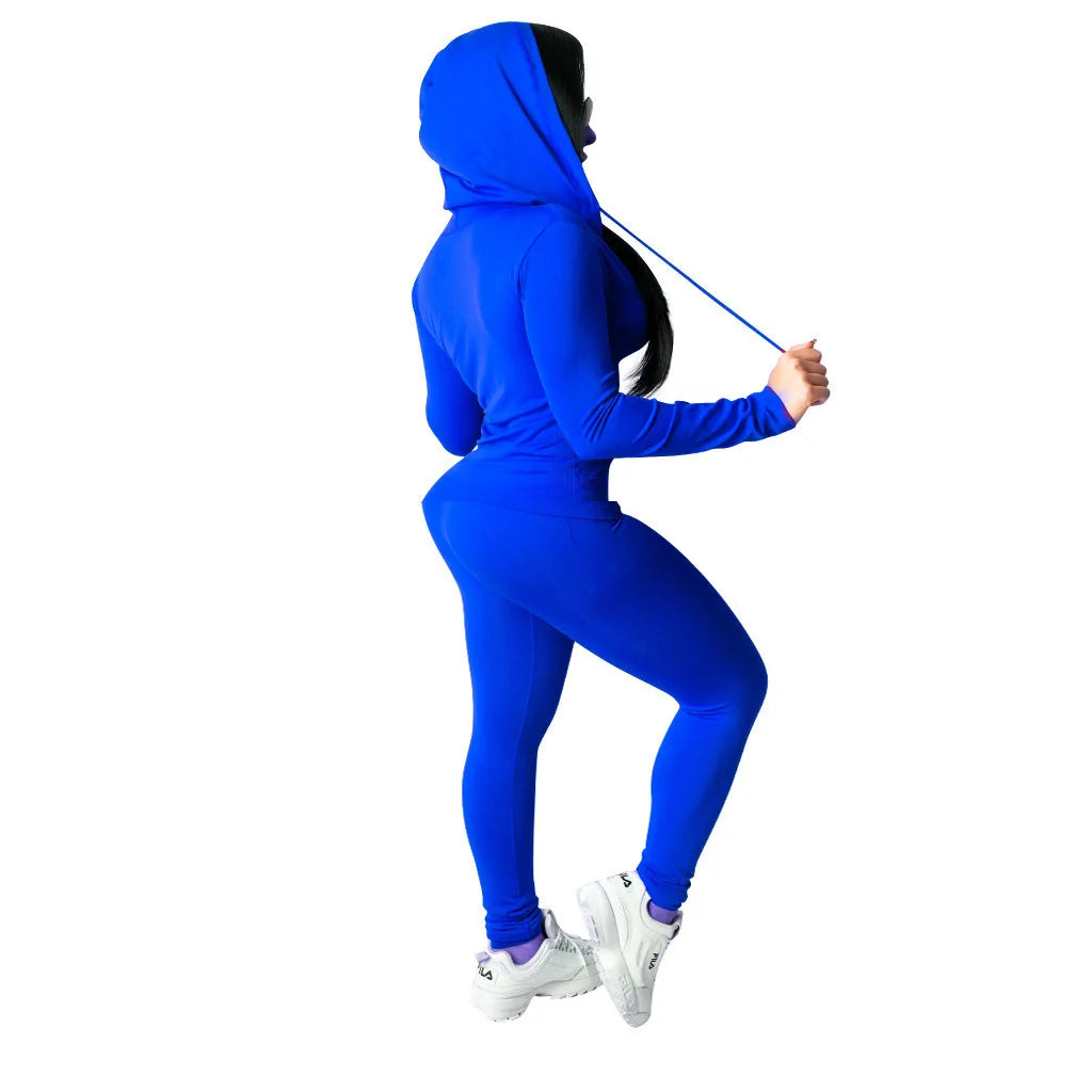 2pcs Jogging Suits For Women Running Sets Casual Hoodies Zipper Top Sweat Pants Tracksuit Jogger Suits Female Sportswear