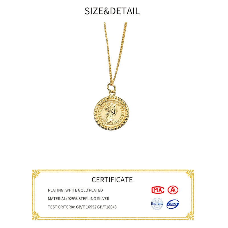 Silver Necklace For Women Elegant Chain Sterling Silver Jewelry Round Necklace