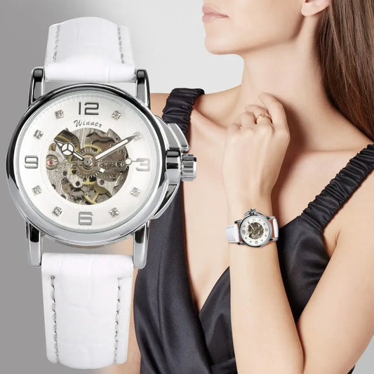 Women's Automatic Mechanical Watch Skeletons Wristwatch Hollow Out Automatic-self-winding