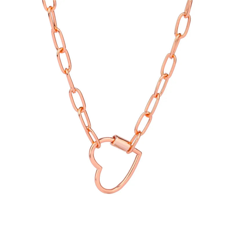 Necklace For Women Punk thick chain necklace zircon spiral Clasps pendant necklace
