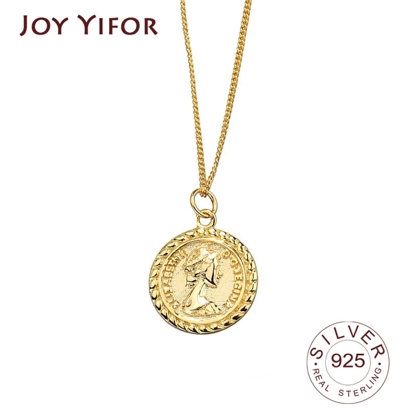 Silver Necklace For Women Elegant Chain Sterling Silver Jewelry Round Necklace