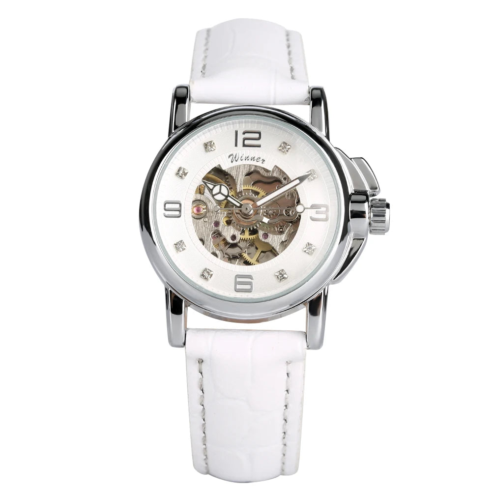 Women's Automatic Mechanical Watch Skeletons Wristwatch Hollow Out Automatic-self-winding
