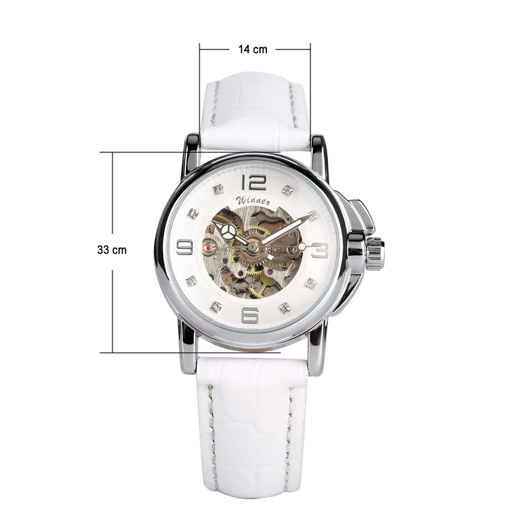 Women's Automatic Mechanical Watch Skeletons Wristwatch Hollow Out Automatic-self-winding