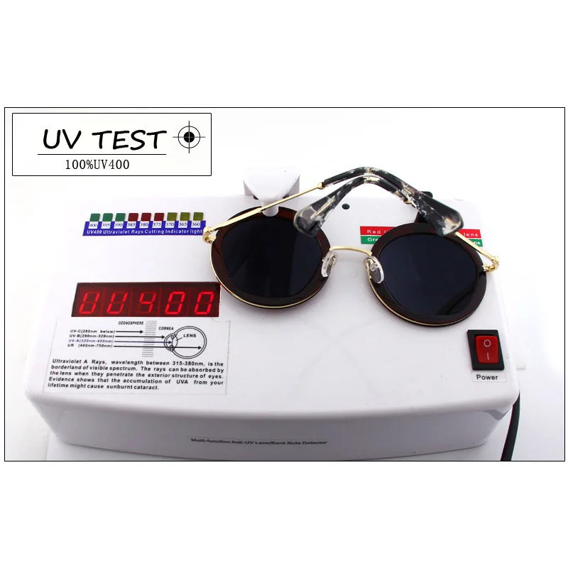 Sunglasses Women's Luxury Fashion Designer Vintage Round Sun Glasses for Ladies Retro Sun Glasses UV400