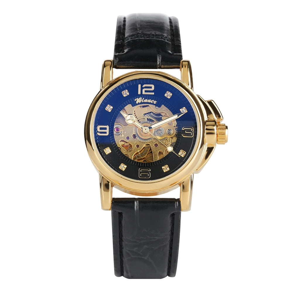 Women's Automatic Mechanical Watch Skeletons Wristwatch Hollow Out Automatic-self-winding