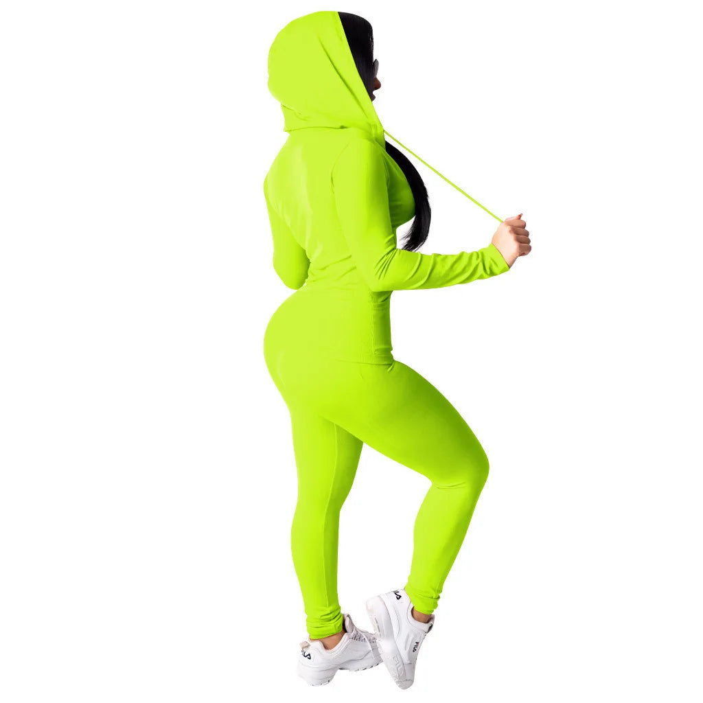 2pcs Jogging Suits For Women Running Sets Casual Hoodies Zipper Top Sweat Pants Tracksuit Jogger Suits Female Sportswear