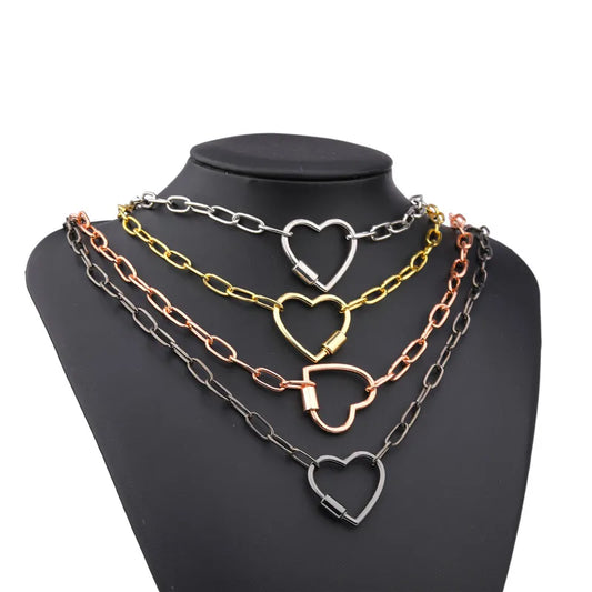 Necklace For Women Punk thick chain necklace zircon spiral Clasps pendant necklace