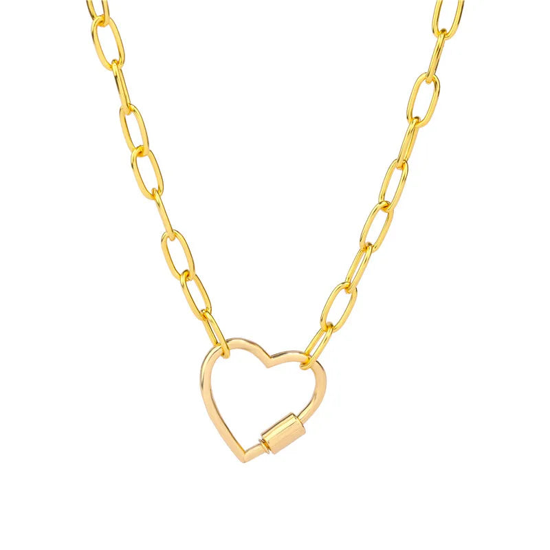 Necklace For Women Punk thick chain necklace zircon spiral Clasps pendant necklace
