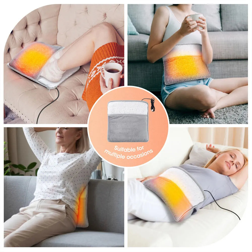 Winter USB Electric Foot Heating Pad Household Feet Warmer Soft Plush Thermal Blanket