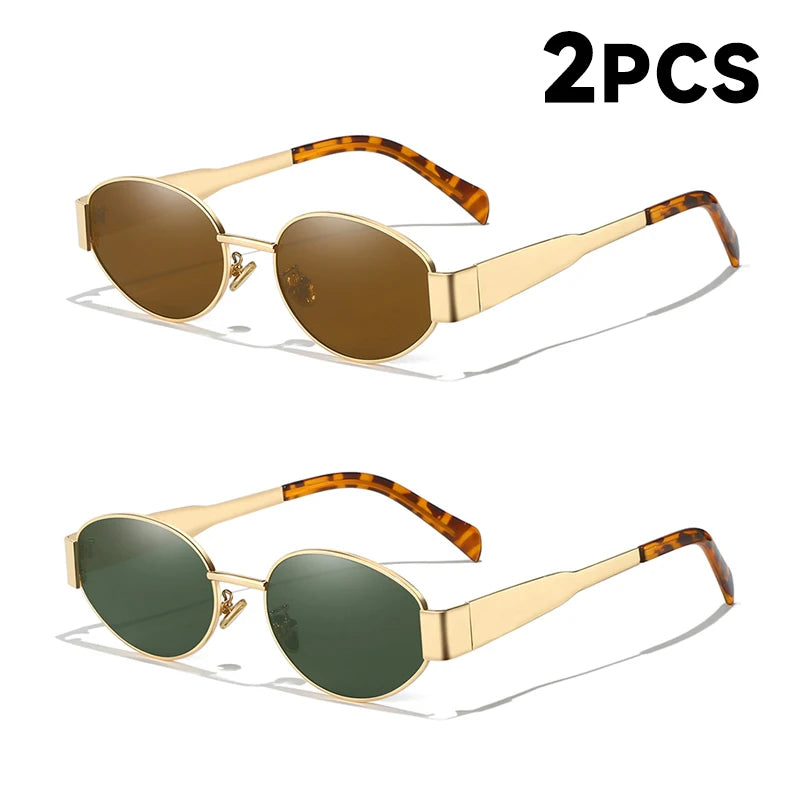 Sunglasses For Women UV400 Alloy Oval Eyewear