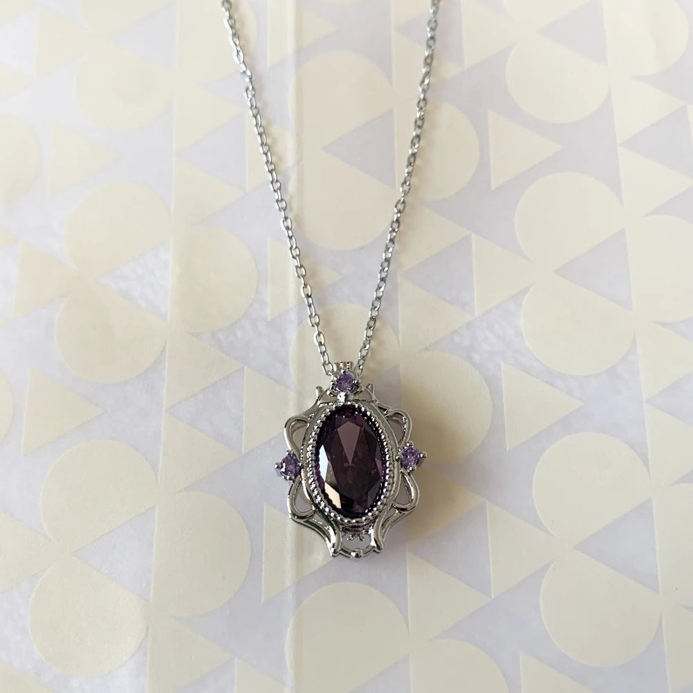 Rapunzel Necklace For Women Fashion Jewelry Accessories Purple Lilac Zirconia Princess Necklace