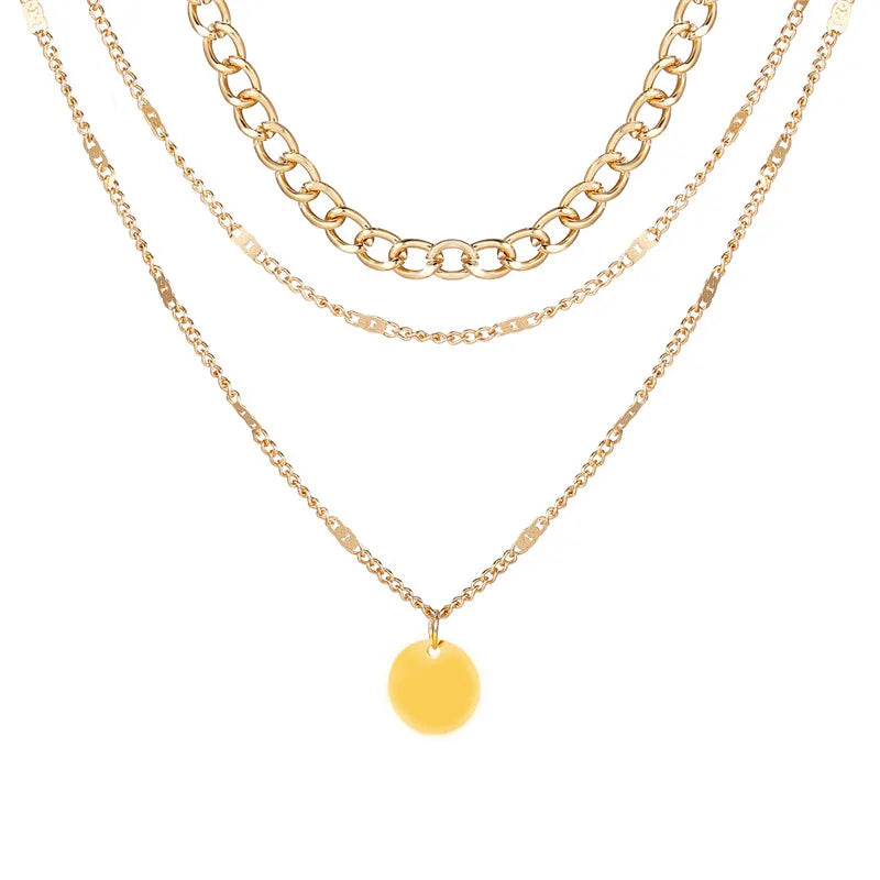 Vintage Necklace Women's Jewelry Layered Accessories Fashion Pendant