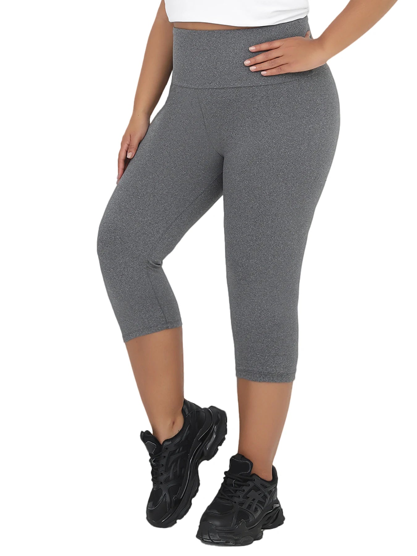 Plus Size Leggings for Women  Super soft High Waisted Tummy Control Yoga Capri Pants  Not See Through